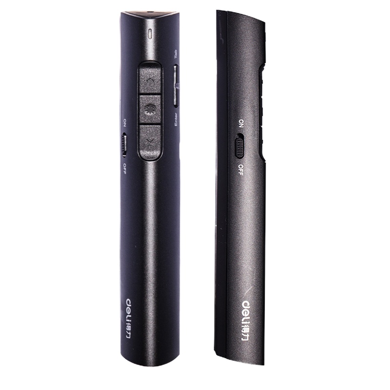 得力 2801翻页激光笔 USB充电款 红光黑色