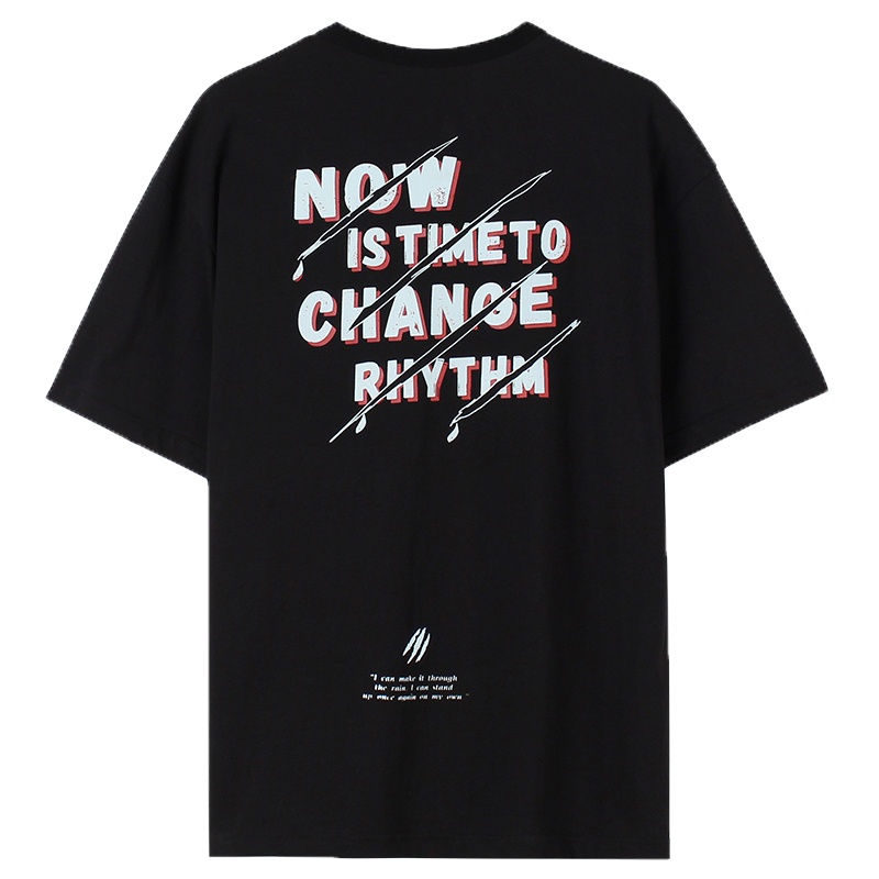 2020夏新品短袖男女纯棉t恤宽松bf情侣装抓痕国潮牌半袖女装