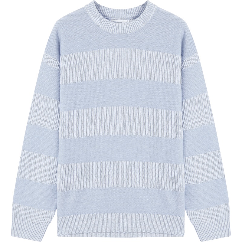 [1件3折价:60]美特斯邦威条纹圆领毛衫男宽松新款春季多色简约学院风毛衣男