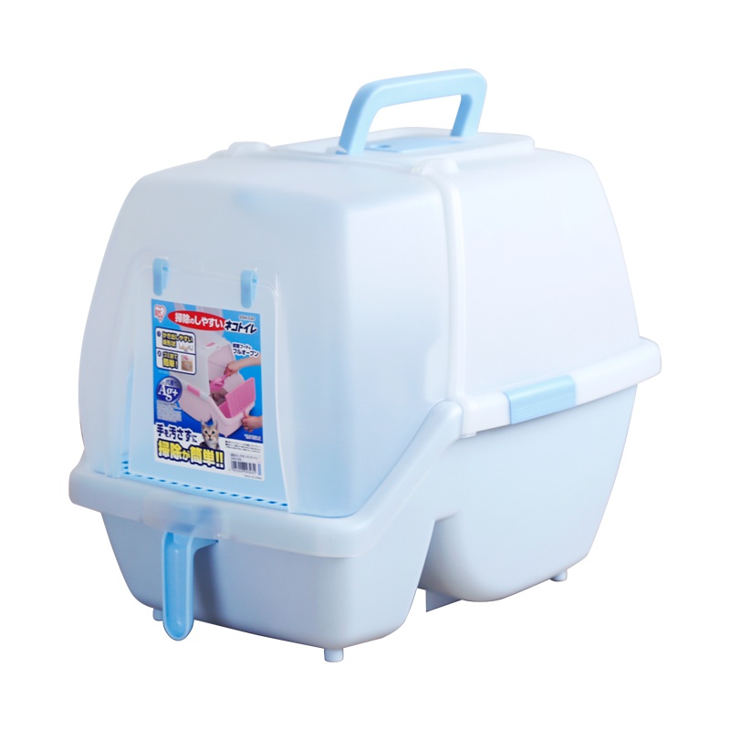 爱丽思(IRIS) 宠物用品 封闭猫砂盆 猫厕所 树脂 SN-520 蓝色