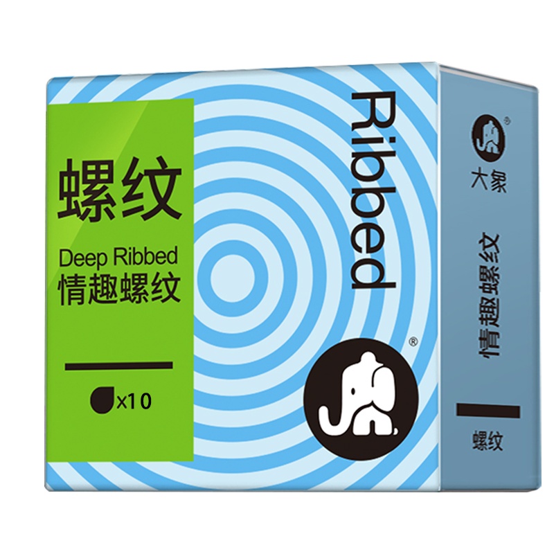 大象 避孕套 男用 螺纹超薄情趣 安全套 成人计生用品 10只装