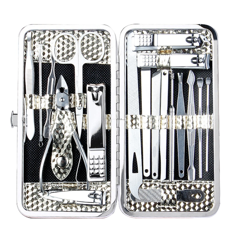 金装19件套 指甲剪套装美甲套装家用指甲刀指甲钳修脚刀挖耳勺剪鼻毛工具套装