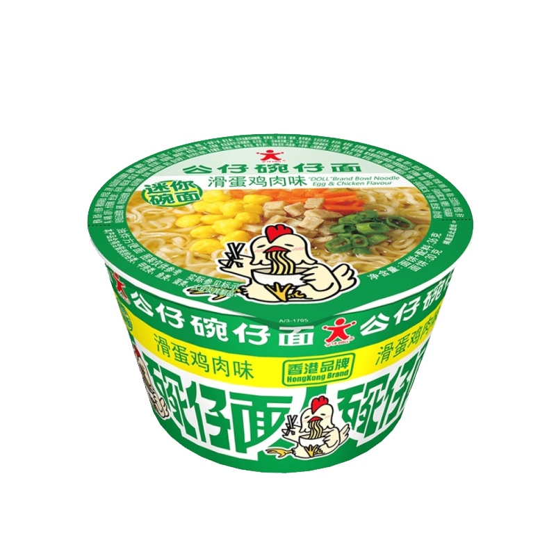 公仔碗仔面18碗/整箱滑蛋鸡肉味迷你碗泡面