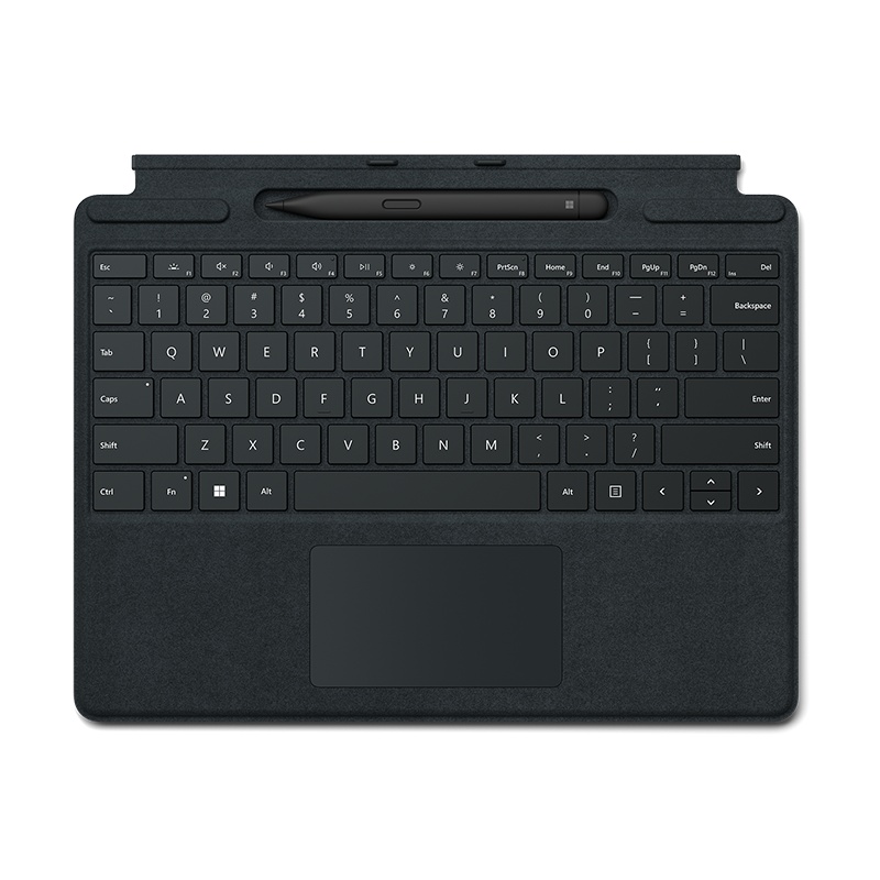 微软 Surface Pro典雅黑特制版专业键盘盖+超薄触控笔2适用Pro9/Pro8 Alcantara材质 磁吸接口