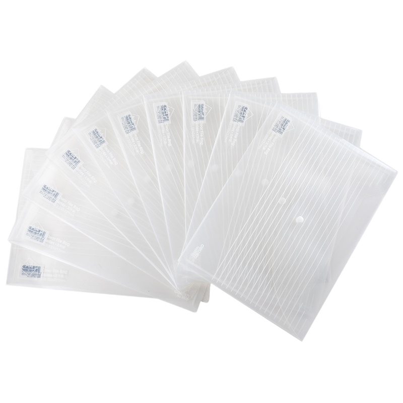 得力 A4加厚镜面文件袋 透明按扣档案袋资料袋 5501 20只装