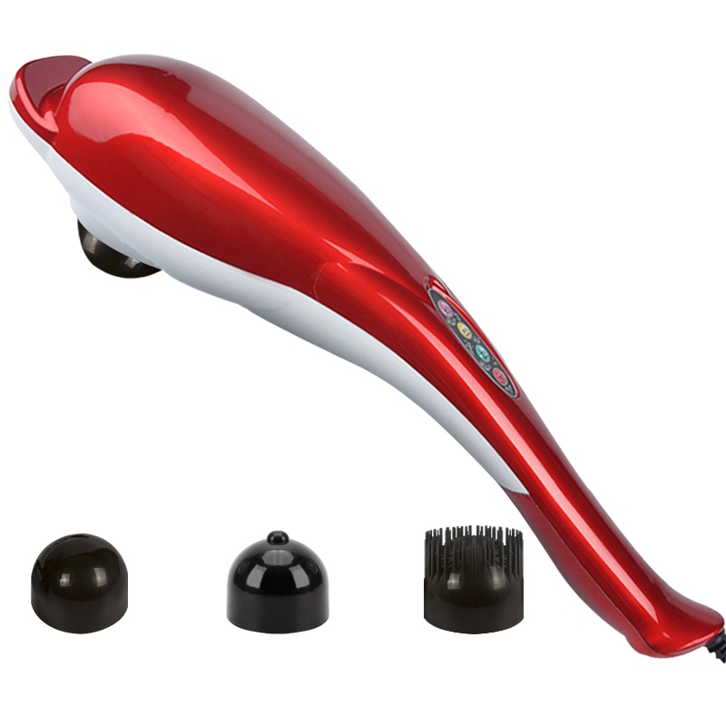 安尚606B智能版海豚红光按摩棒电动按摩器贴身按摩棒颈椎颈部腰部肩部经络捶背按摩捶多功能家用震动按摩仪振动揉捏仪三个按摩