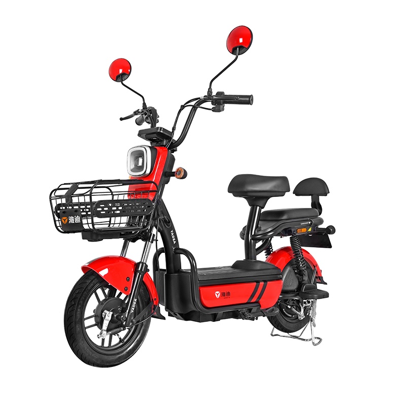 雅迪(yadea)新款轻途电动车48V豪华轻电摩时尚代步轻便电瓶车男女通用超长续航助力车 嘉年华红