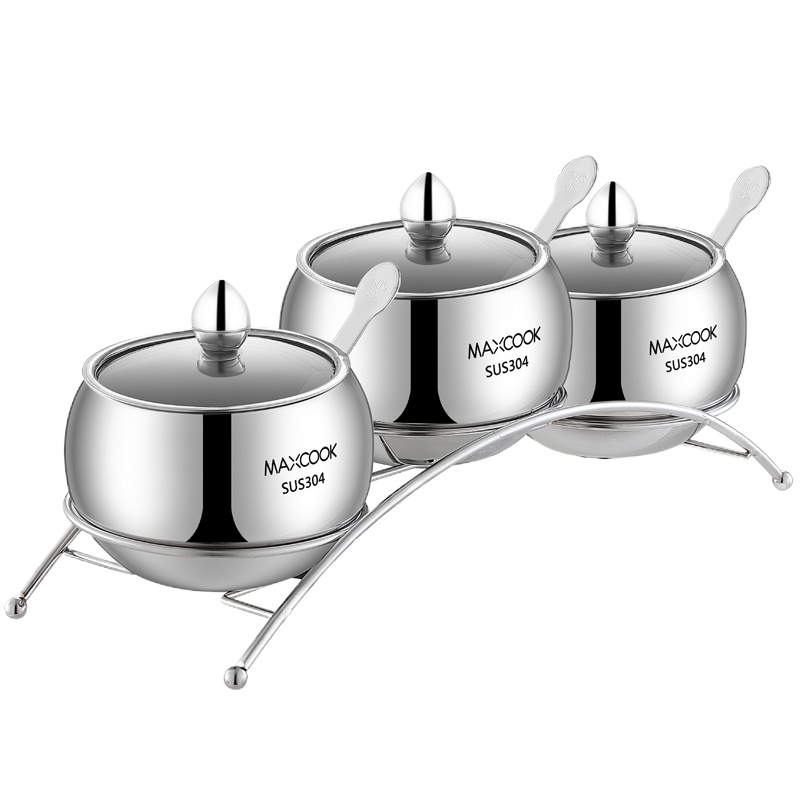 美厨 MCPJ794 304不锈钢调味罐 调料盒调料罐调味盒三件套 (单位:套)