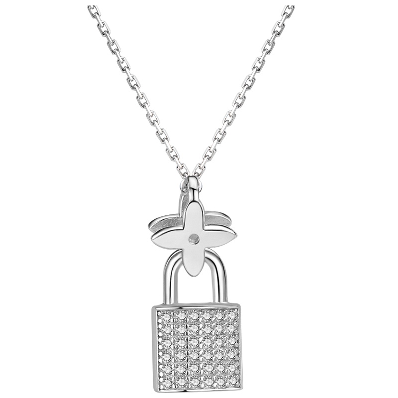 佰色传情BRIR爱之心锁项链925纯银小众设计感锁骨链