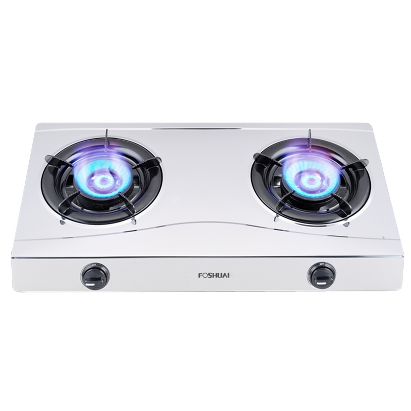方帅（FOSHUAI）台式燃气灶不锈钢 煤气灶双灶台上打火灶老式灶台 T02双眼灶天然气灶具4.2KW 企业价