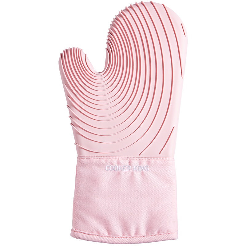 炊大皇宝宝辅食小清新家用烘焙神器加厚硅胶保护套厨房烤箱微波炉专用隔热耐高温防烫手套XB1005