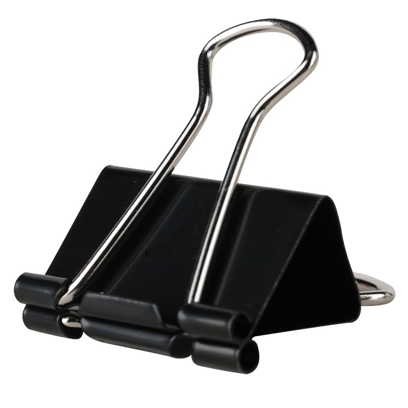 得力黑色长尾夹文件小夹子书夹燕尾夹学生试卷固定强力多功能可爱文件票据夹特大号文具夹子办公用品9543