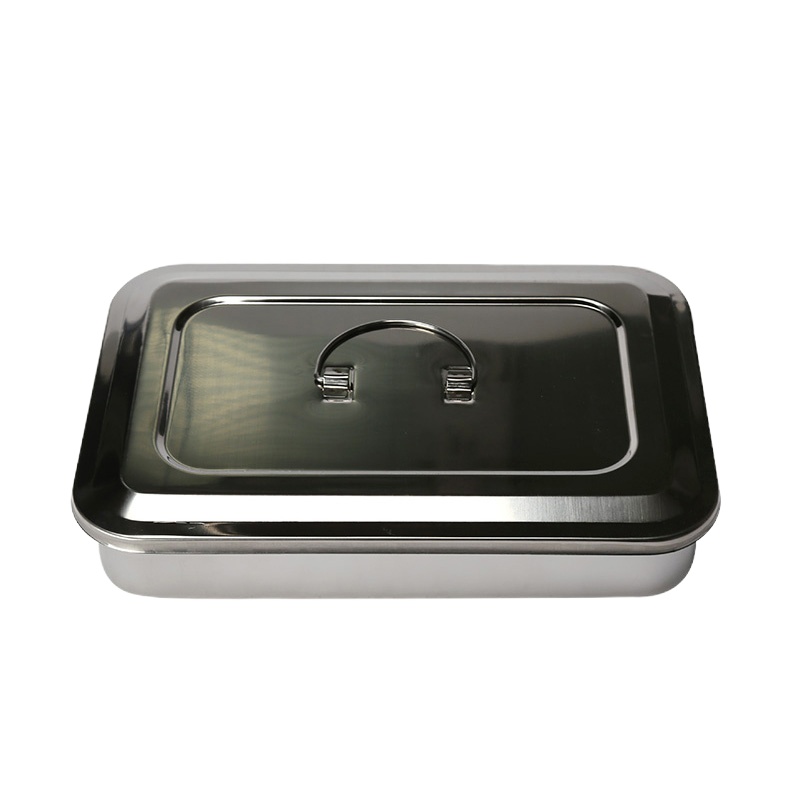 304不锈钢防碘伏消毒器械盘带盖 30*20.5*5.5cm