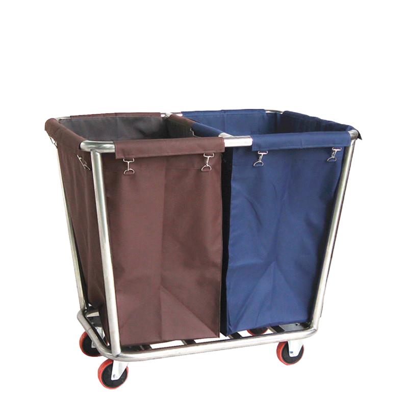 酒店布草车宾馆客房服务车布袋加厚不锈钢手推车清洁车车静音