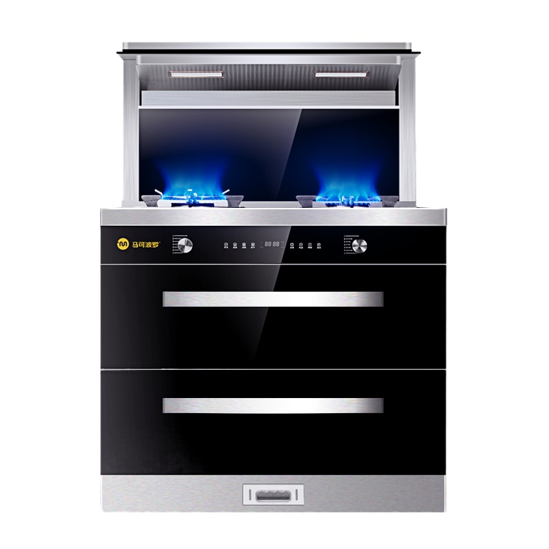 马可波罗 集成灶烟灶消毒套餐一体灶大吸力家用烟灶联动一级能效猛火灶120L大容量消毒储碗柜MKJ-39液化气