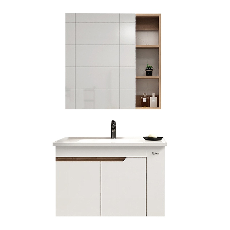 东鹏(DONG PENG) 实木浴室柜套装分层储物收纳带浴室镜洗漱台面盆洗手盆卫生间洗脸盆吊柜组合套装