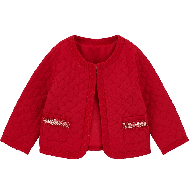 英氏童装女童宝宝新年系列新年装秋冬新款保暖短外套11193464