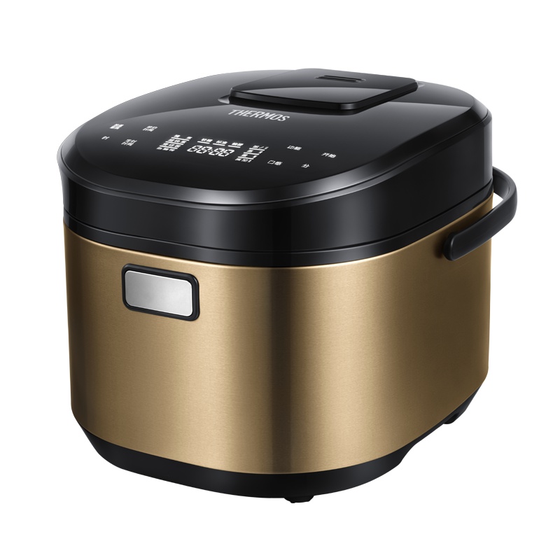 膳魔师(THERMOS)电饭煲4L大容量家用智能控温预约触控IH聚能加热电饭锅陶晶厚斧5-8人 雅金