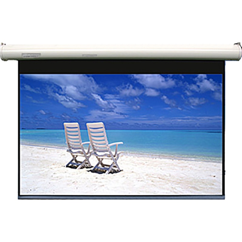 经科JK投影幕布YY1 60寸1:1电动遥控白塑幕投影机投影仪幕布