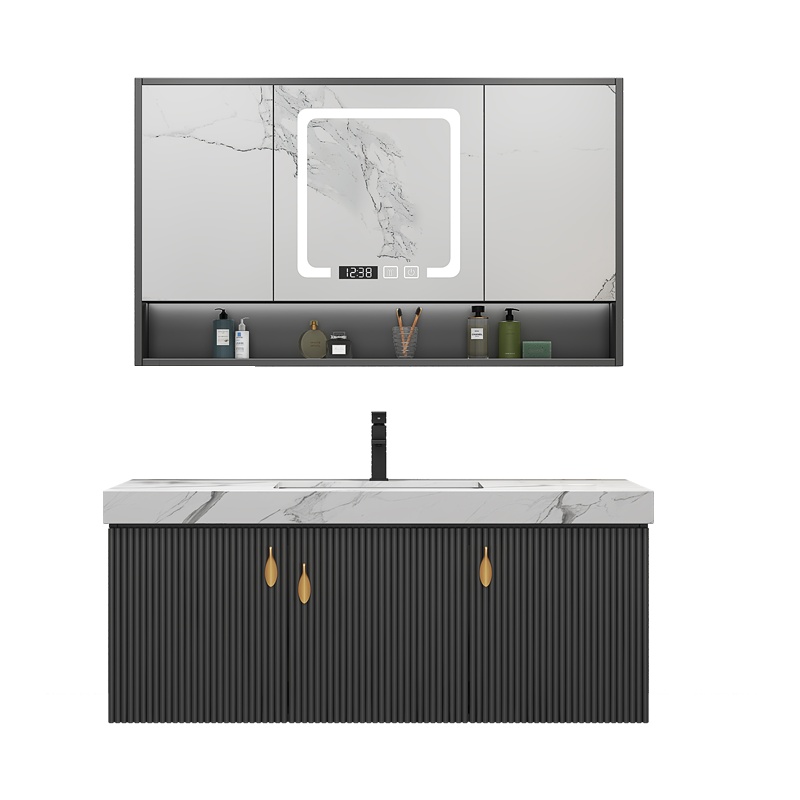 爱家生活 现代轻奢智能浴室柜组合卫生间陶瓷盆洗手洗脸盆简约卫浴家具卫浴柜组合