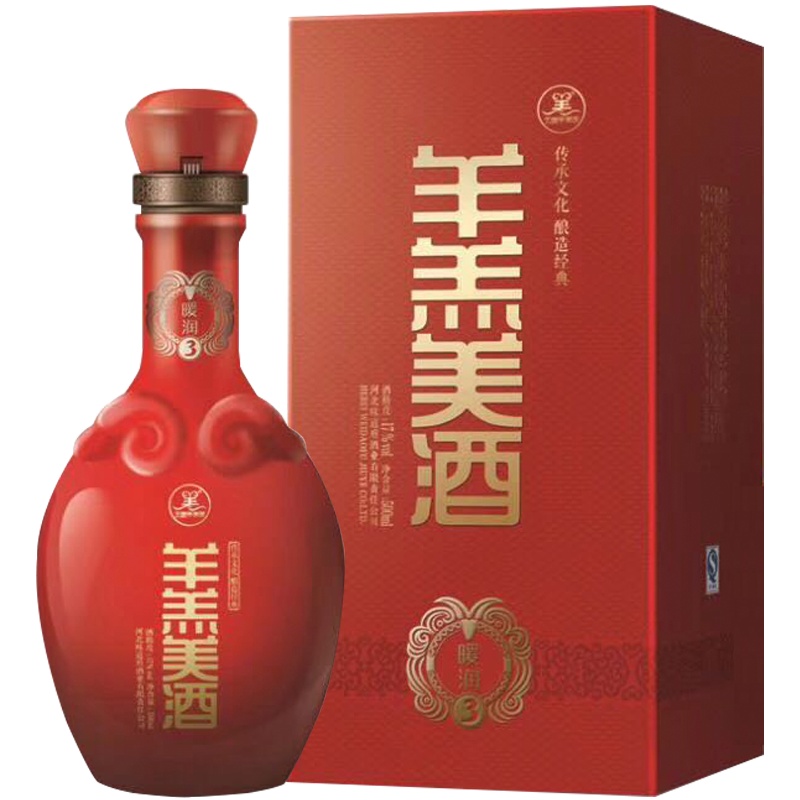 [中华特色]河北供销馆 羊羔美酒 17度暖润3 500ml单瓶装 半甜型黄酒养生酒年货礼品酒 河北石家庄特产