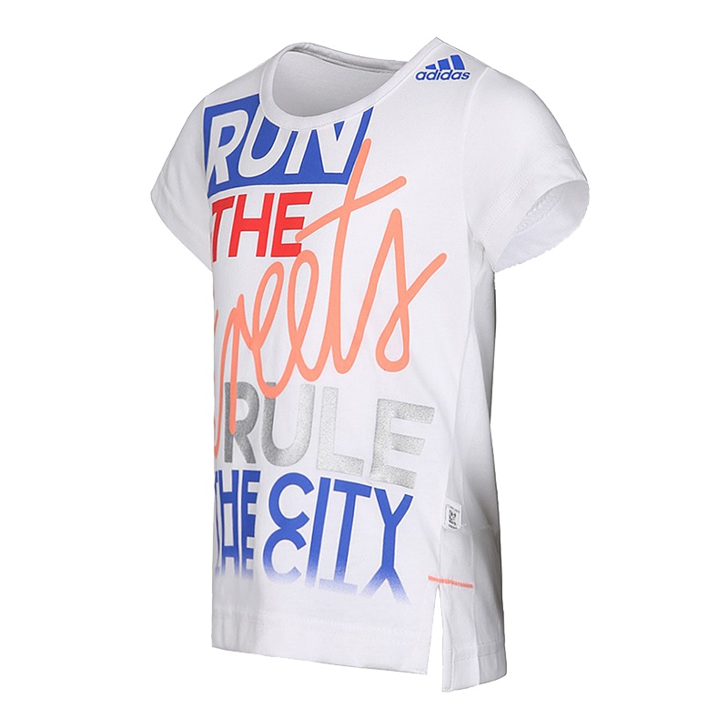 阿迪达斯儿童(ADIDAS KIDS)夏季女小童印花短袖运动T恤 CF6635