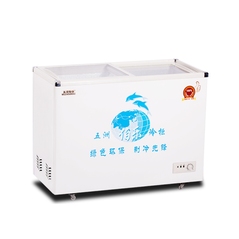 五洲伯乐(WUZHOUBOLE)SRF-268 258升卧式冷柜 冷藏冷冻双温柜冰柜 玻璃门雪糕柜 冰淇淋饮料柜(白色)