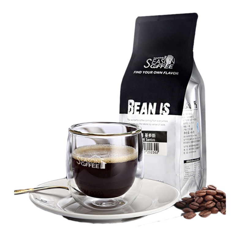 四季工坊巴西咖啡豆拼配454g研磨特浓纯黑苦咖啡粉美式烘焙咖啡豆