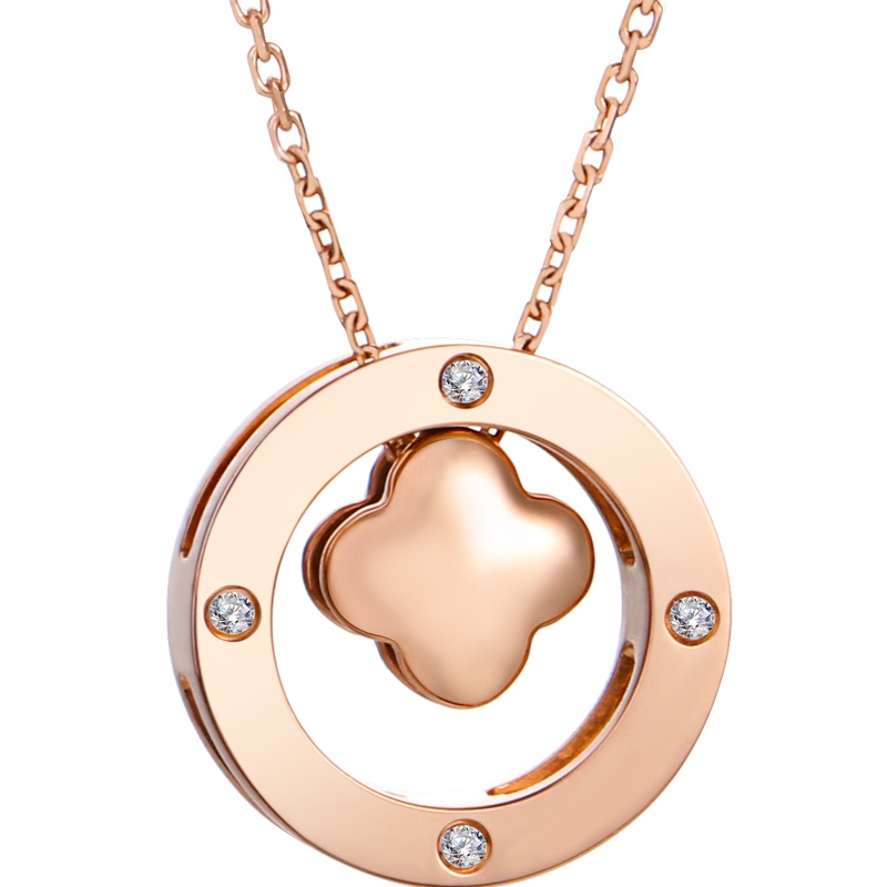 钻石世家 圆舞曲系列 18K金钻石项链 时尚项链送女友送闺蜜礼物 共1分