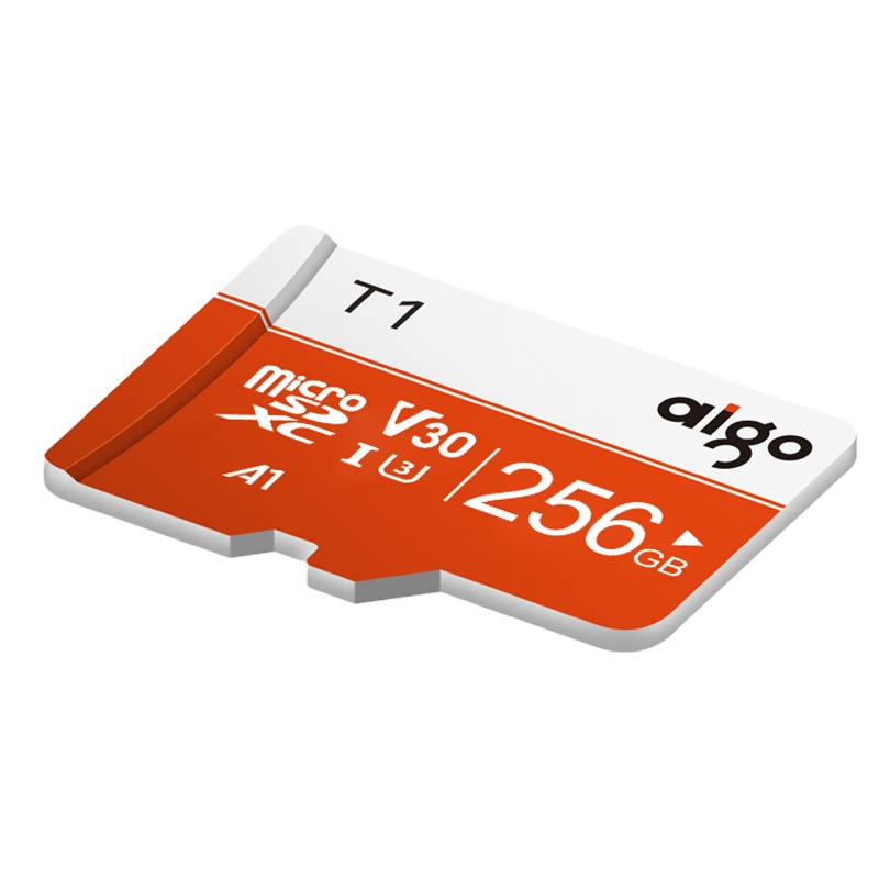 爱国者(aigo)256GB TF(MicroSD)存储卡 T1高速版 读速97MB/S