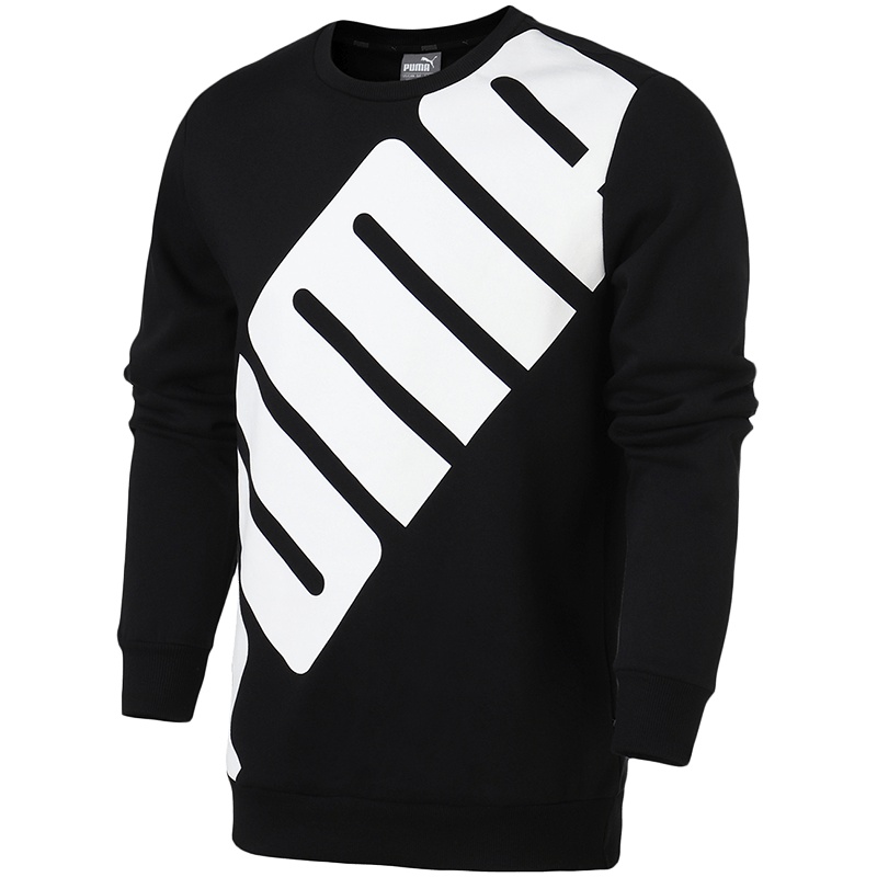 PUMA彪马卫衣男装大logo运动服休闲圆领卫衣855069 L 85506901黑色