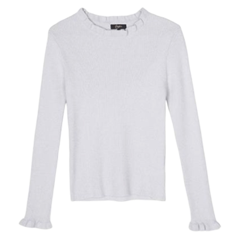 上新拉夏贝尔candie’s春季新款修身木耳边套头长袖针织衫女30083195