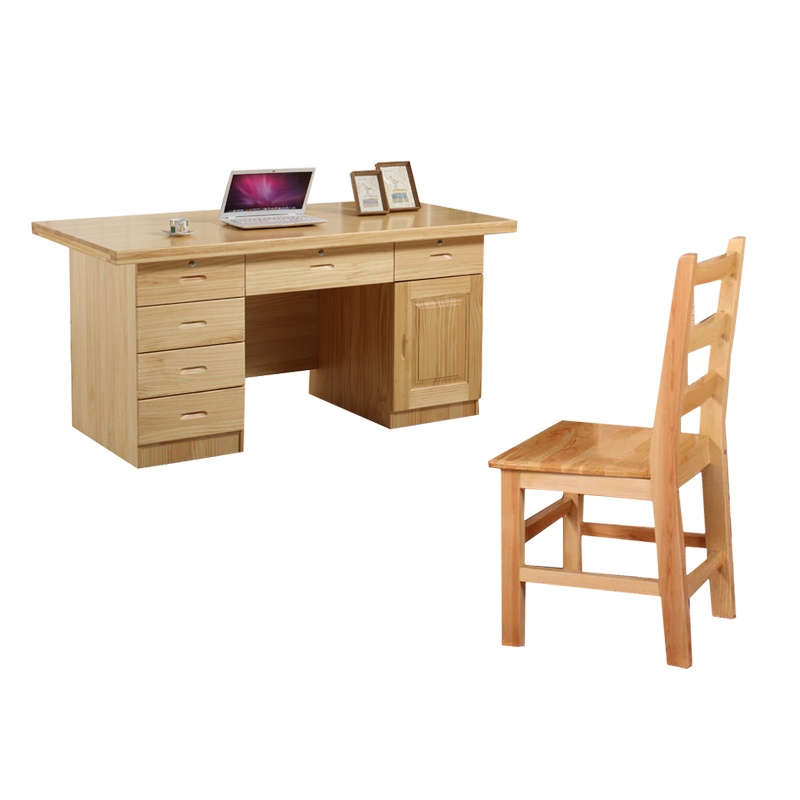 匡大 办公桌1.6米松木职员桌椅组合套装1.6米办公桌+办公椅定制颜色