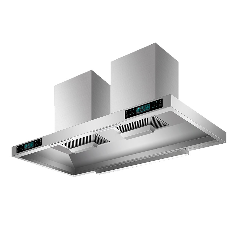 方帅(FOSHUAI)商用T型79立方触控式欧式顶吸式抽油烟机 大功率智能体感饭店农村土灶不锈钢吸烟机 1.8米自动清洗