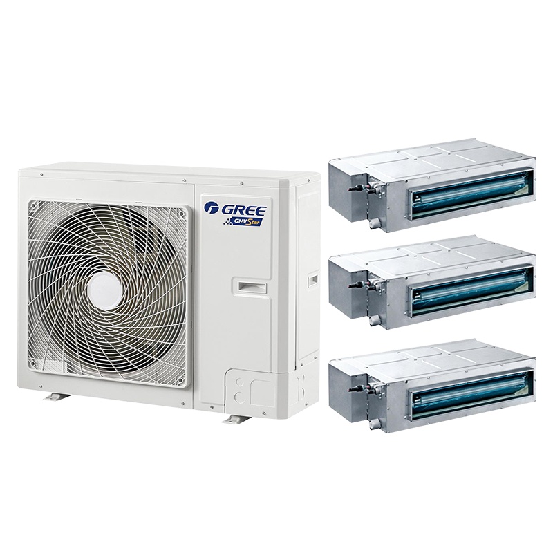 格力(GREE)中央空调4匹一拖三套组 一级能效变频 多联风管嵌入式空调 Star系列 GMV-H100WL/A