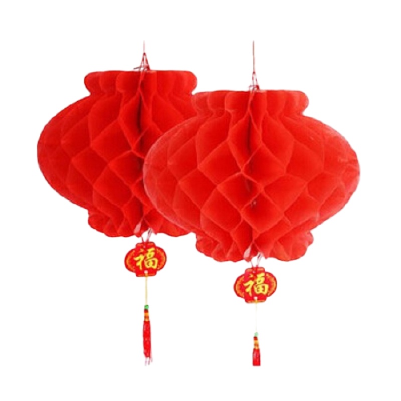 东龙浩宇 塑料红灯笼 蜂窝串节日装饰用品 45#型号直径42厘米(1包5个)