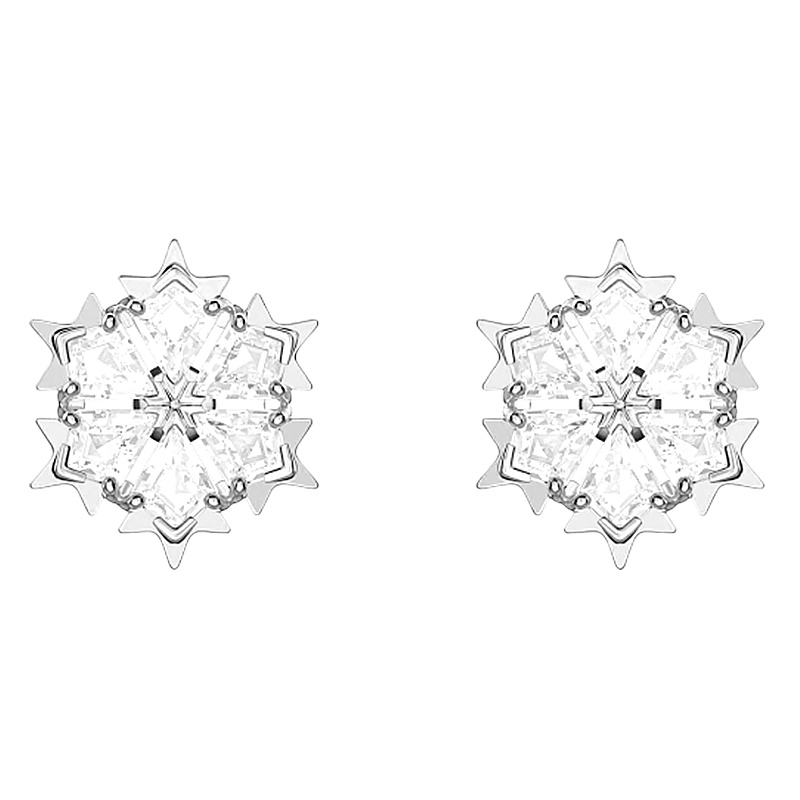 施华洛世奇（SWAROVSKI）银色雪花造型耳钉耳饰人造水晶送恋人5428430