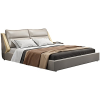 创世人 现代北欧双人床轻奢皮床1.5米床主卧床婚床意式简美床大床