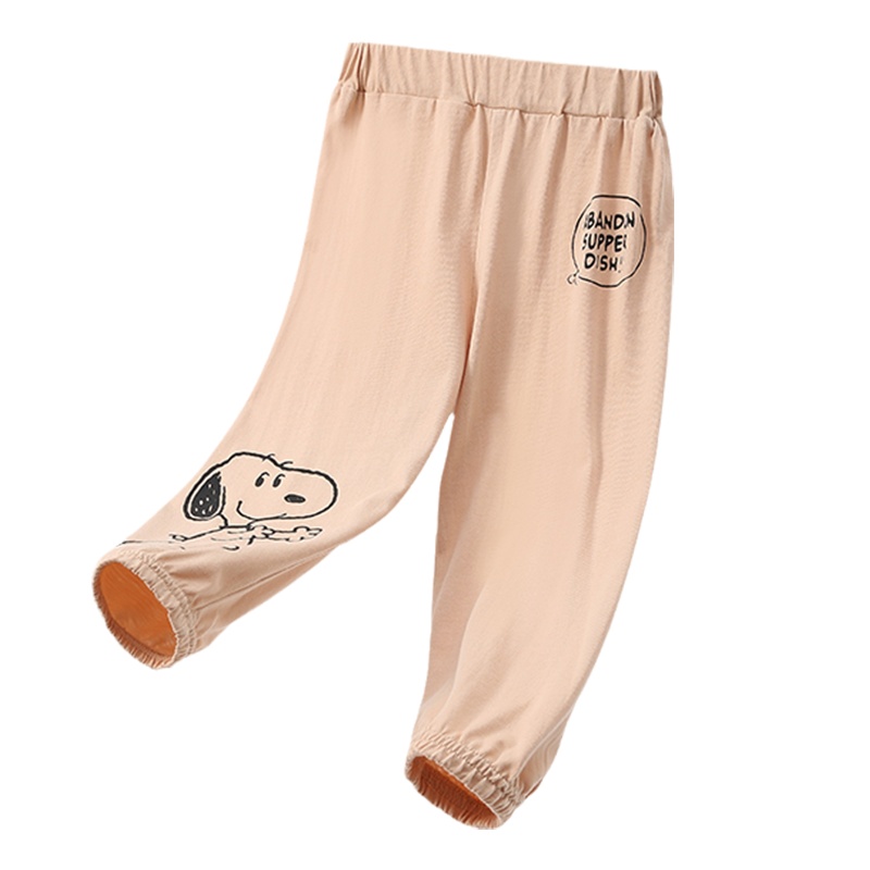 史努比童装儿童防蚊裤男女童夏季轻薄长裤宝宝夏天裤子