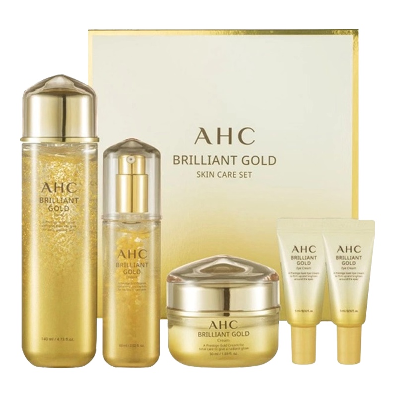 AHC 黄金24K蜗牛5件套 玻尿酸面部护肤套装礼盒 保湿补水 250ml 各种肤质通用原装进口