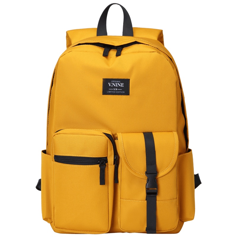 第九城（V.NINE） 双肩包男女情侣款14英寸电脑包大容量防水学院风旅行背包大中学生休闲书包