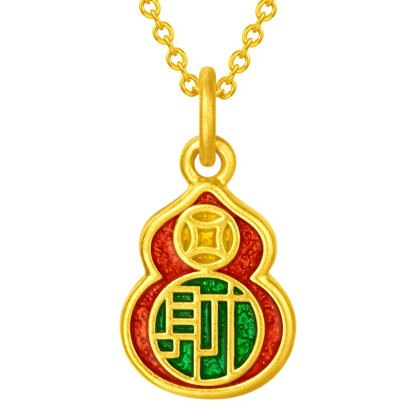 周大福 国风 吉祥葫芦/如意锁 定价足金金吊坠EOR【多款可选】EOR48-EOR54