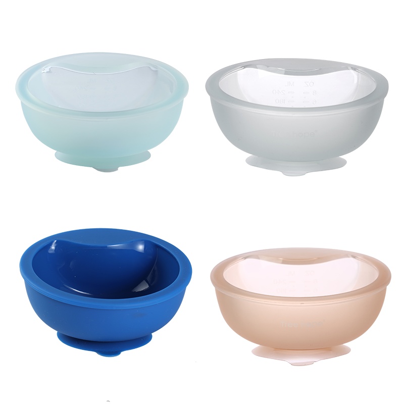 [Tree hope希望树]硅胶婴儿吸盘碗 磨砂白 食品级硅胶一体设计加厚碗身耐高温易清洗耐摔耐扯不变形