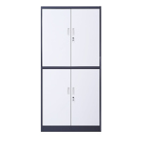 苏美特文件柜办公柜钢制铁皮柜资料档案储物灰白拆装通体双节加厚款