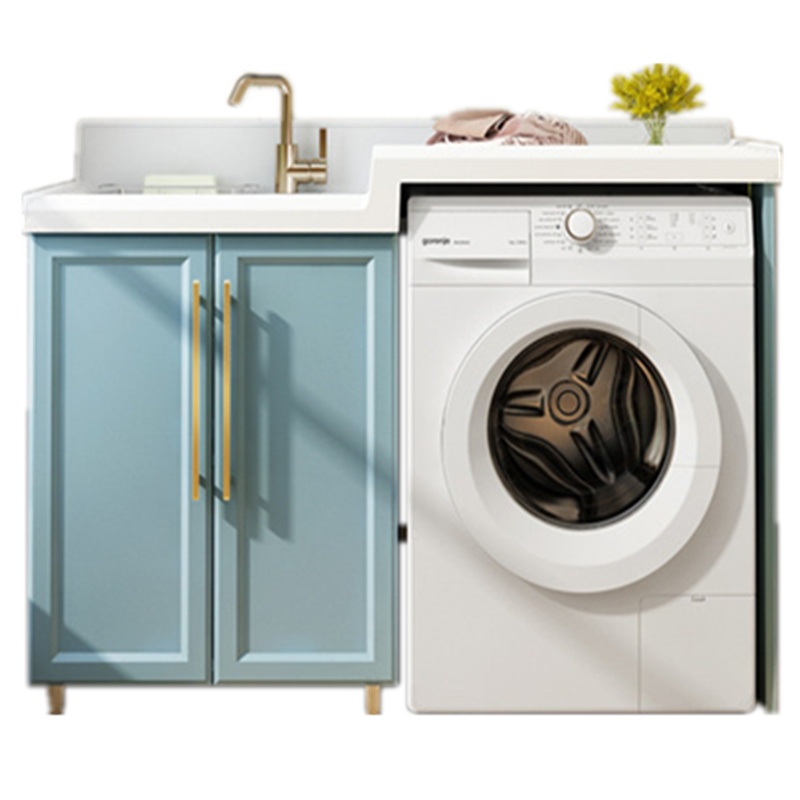 欧吉美 加厚太空铝阳台洗衣机柜子组合滚筒洗衣机伴侣一体洗衣台洗衣池盆