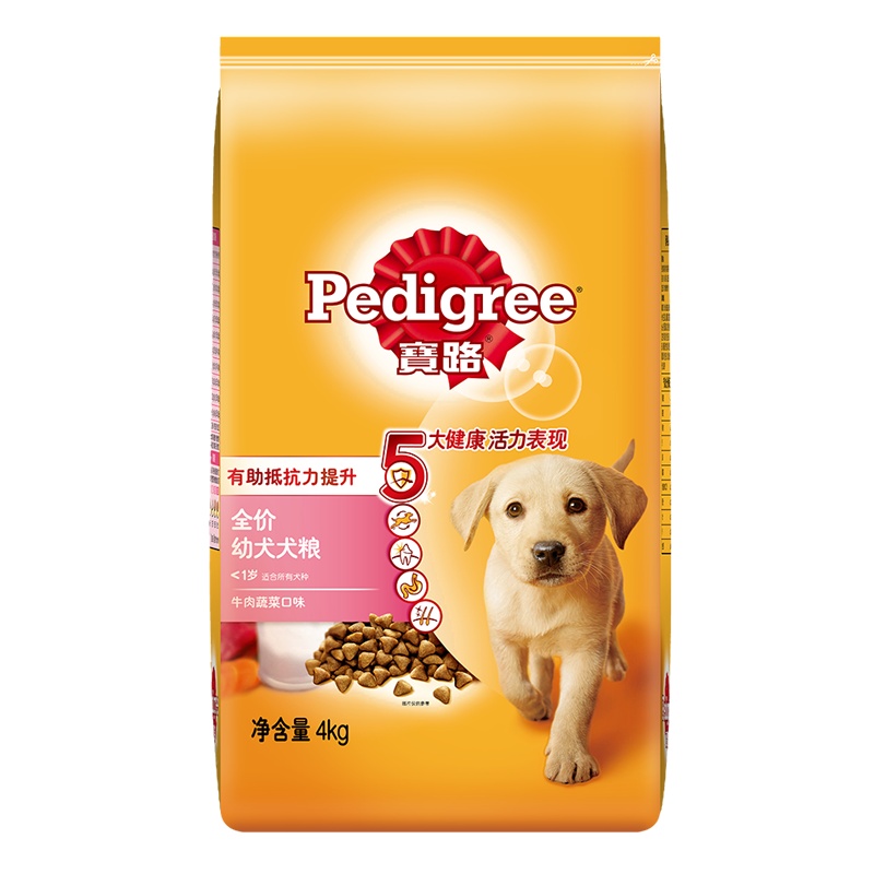 宝路 幼犬犬粮 牛奶、蔬菜及谷物配方4kg