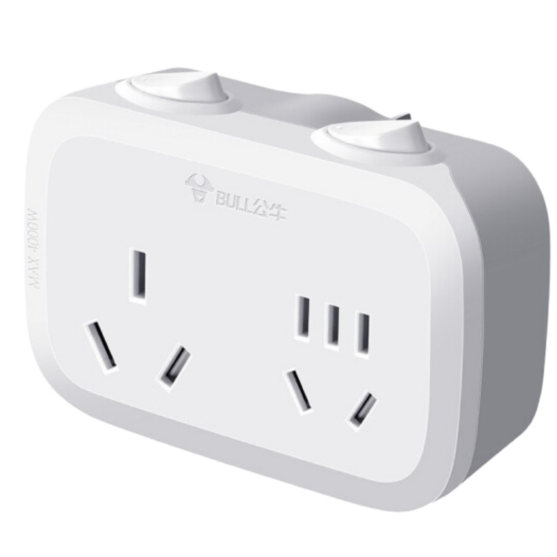 公牛(BULL)空调插座转换器16A转10A转换插头无线插板热水器大三插孔电源扩展转换头GN-9323D(单位:件)
