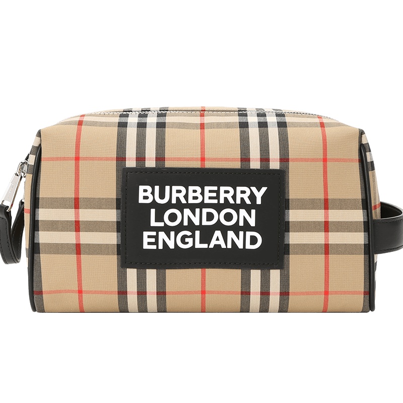 20新款 BURBERRY Vintage 格纹旅行收纳袋手拿包8022955 24x16x13CM