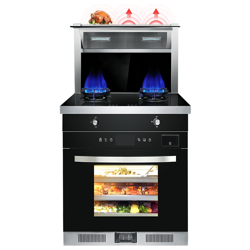 欧尼尔 集成灶 侧吸式环保灶自动清洗抽油烟机灶具消毒柜蒸箱烤箱二合一LX6-2 750mm单电机蒸烤消款