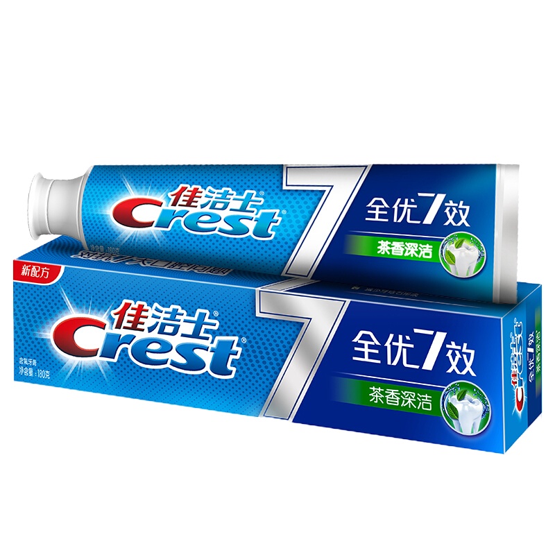 佳洁士全优7效 茶香深洁 牙膏 180克×2
